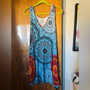 Bohemian Sleeveless Dress - Multicolor